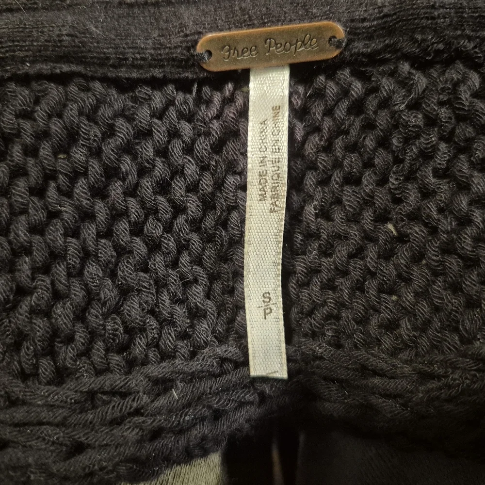 Free People Endless Stories Black Open-Back Sweater S - Picture 10 of 12